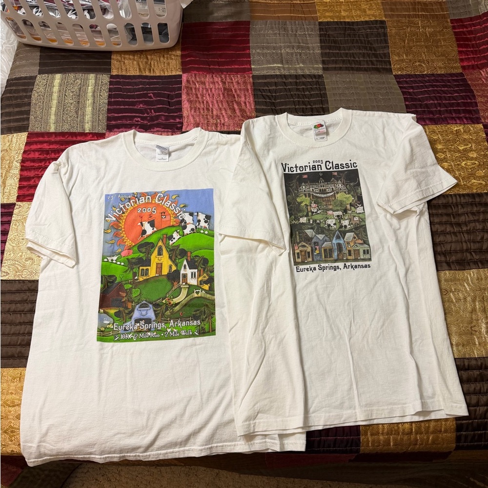 Two Eureka Springs Victorian Classic Run T-Shirts